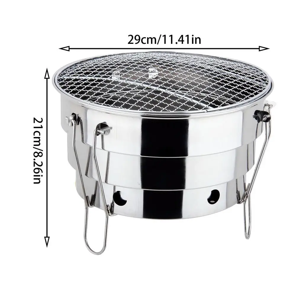 Portable Outdoor Stainless Steel Fire Pit BBQ Grill Charcoal Grill Burner - Image 7