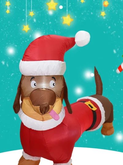 Christmas Inflatable Model with Lights Xmas Dachshund Decorations