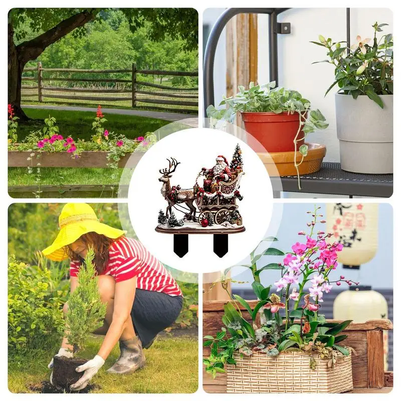 Acrylic Garden Stakes 2D Christmas Cartoon Yard Art Weatherproof Lawn Decor - Image 5