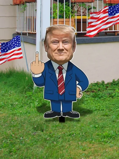 12x6 Inch Trump Yard Sign Trump Middle Finger Yard Sign Trump 2024 Yard Sign Outdoor Yard Decor