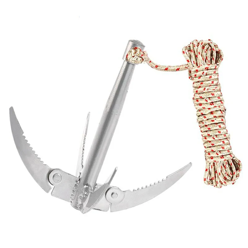 Outdoors Grappling Hook Survival Tool With Rope Folding Boats Anchor - Image 6