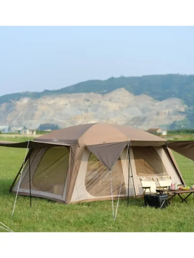 8-10 Person Camping Tent with 3 Door 2 Room Large Family Cabin Tents, Double Layer Waterproof Portable Tent,Big Tents