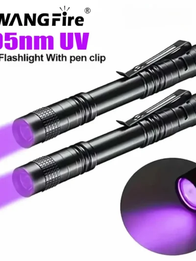 UV Flashlight 395nm Ultraviolet Torch With Pen Clip Portable AAA Batteries Used Violet Light Pet Urine Scorpion Detector UV Lamp