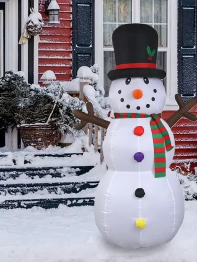 7.87 FT Christmas Inflatable Gift Pack Snowman Model with LED Light Large Christmas Outdoor