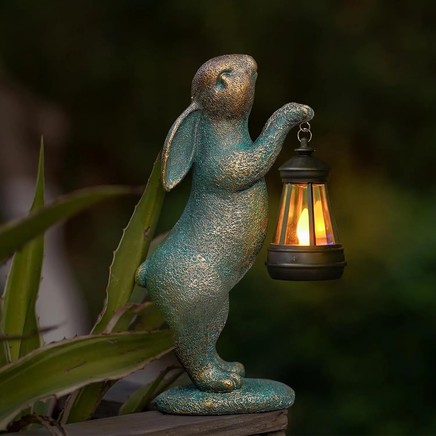 Garden Statues Rabbit with Solar Lantern Outdoor Bunny Figurines Decorations for Patio Yard Lawn Ornaments Gifts - Image 5