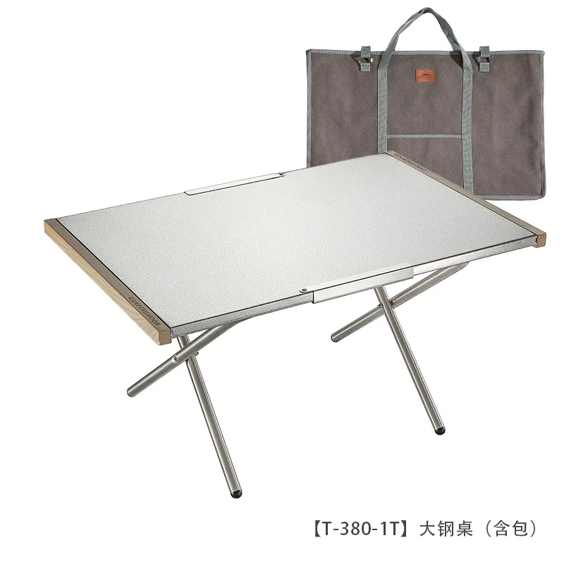 CAMPINGMOON T-380 Portable Large Steel Table OutdoorStorage Tea Making Picnic Barbecue Table Camping Cuisine Foldable Table - Image 6