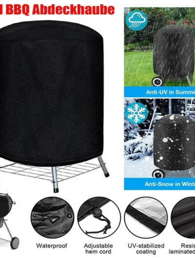 5 Size Garden BBQ Grill Cover Outdoor Oven Waterproof Protective Cover Round Furniture Grill Cover