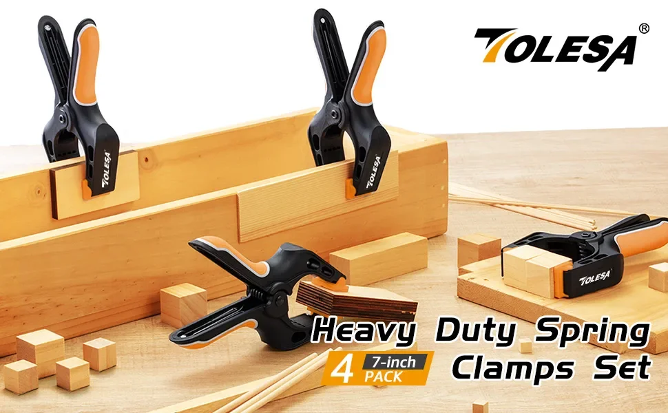 TOLESA 7" Spring Clamps Heavy Duty 4PCS Large Plastic Clamps - Image 9