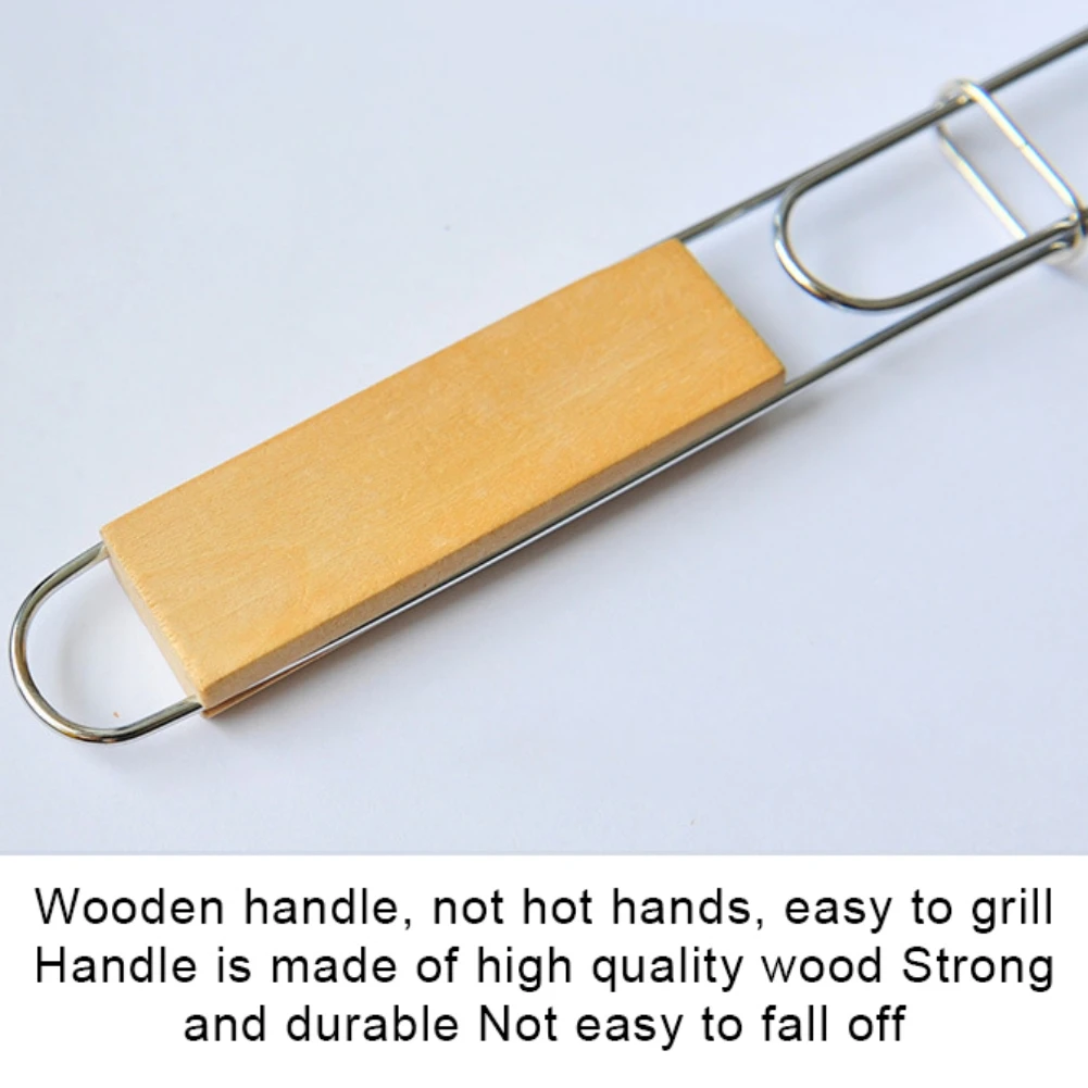 Flexible Non stick Fish Grilling Basket with Folding Handle, Portable Burger Mesh - Image 3