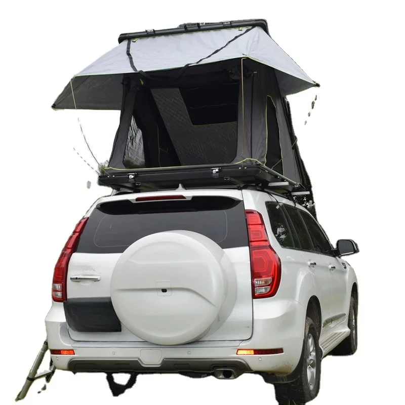 New Arrival Aluminum Triangle Hard Shell Rooftop Tent Outdoor Camping Waterproof SUV Car Roof Top Tent - Image 2