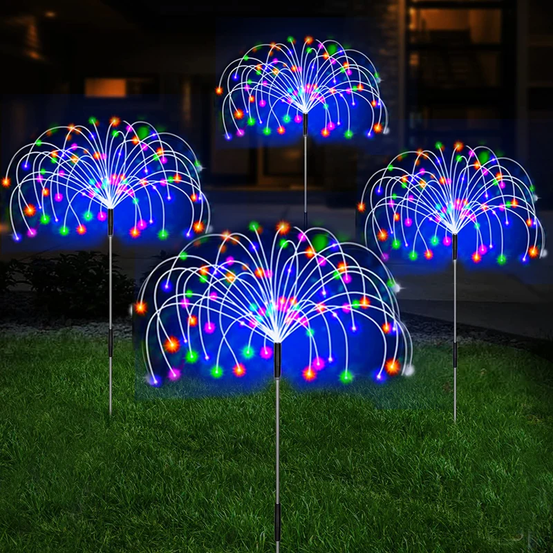 Blue Solar LED Firework Pathway Lights - Image 10
