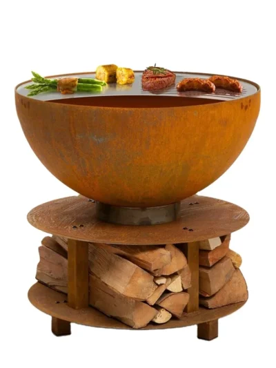 Steel Bbq Brazier Outdoor Fire Pit Portable Wood Burner Brasero Plancha Firepit Grill Steel Bowl Barbecue Fire Pits