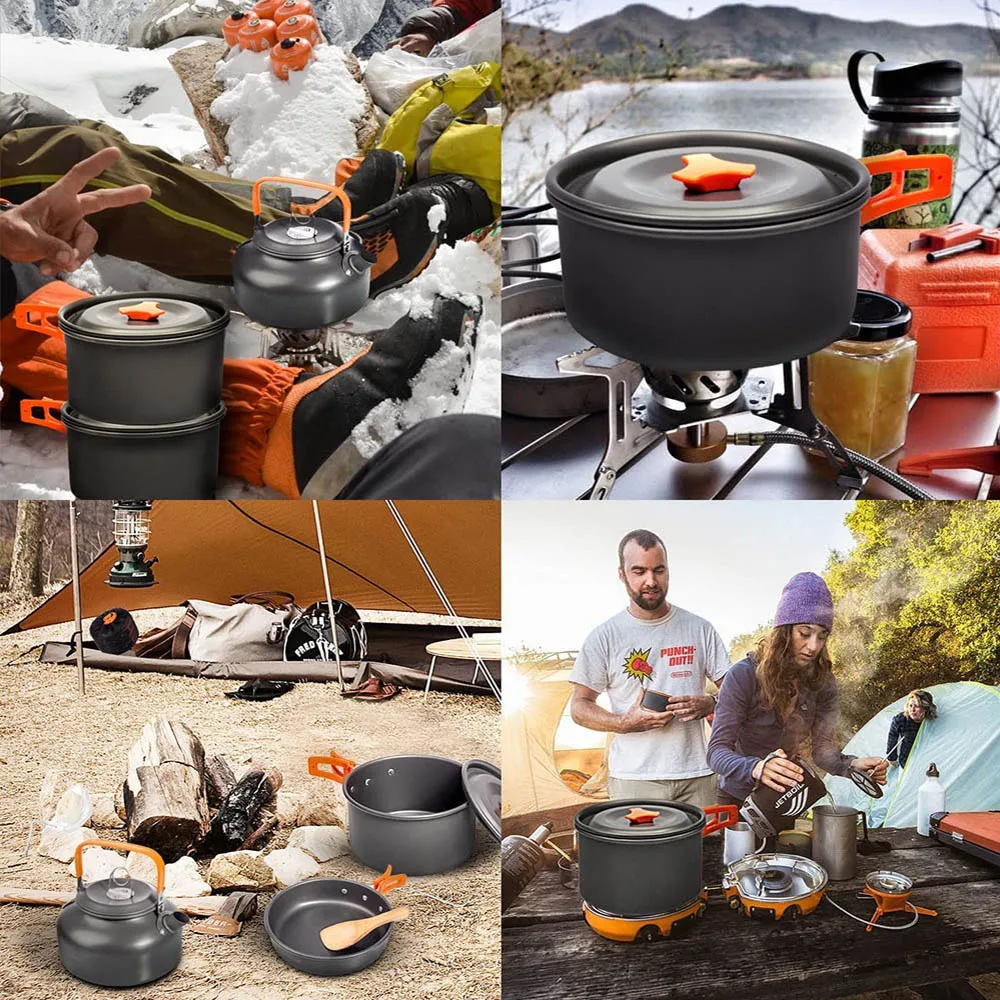 1pcs/1set Camping Cookware Kit Outdoor Cooking Set Aluminum - Image 6