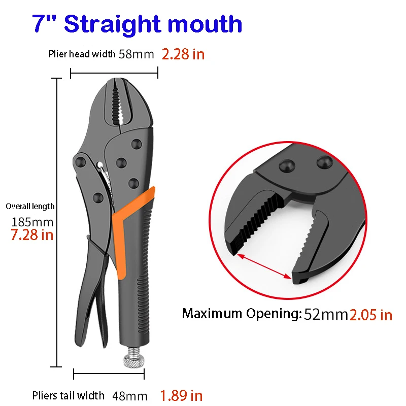 7/9/10" Multi-Function Locking Pliers Round/Straight Mouth Pipe Wrench - Image 9