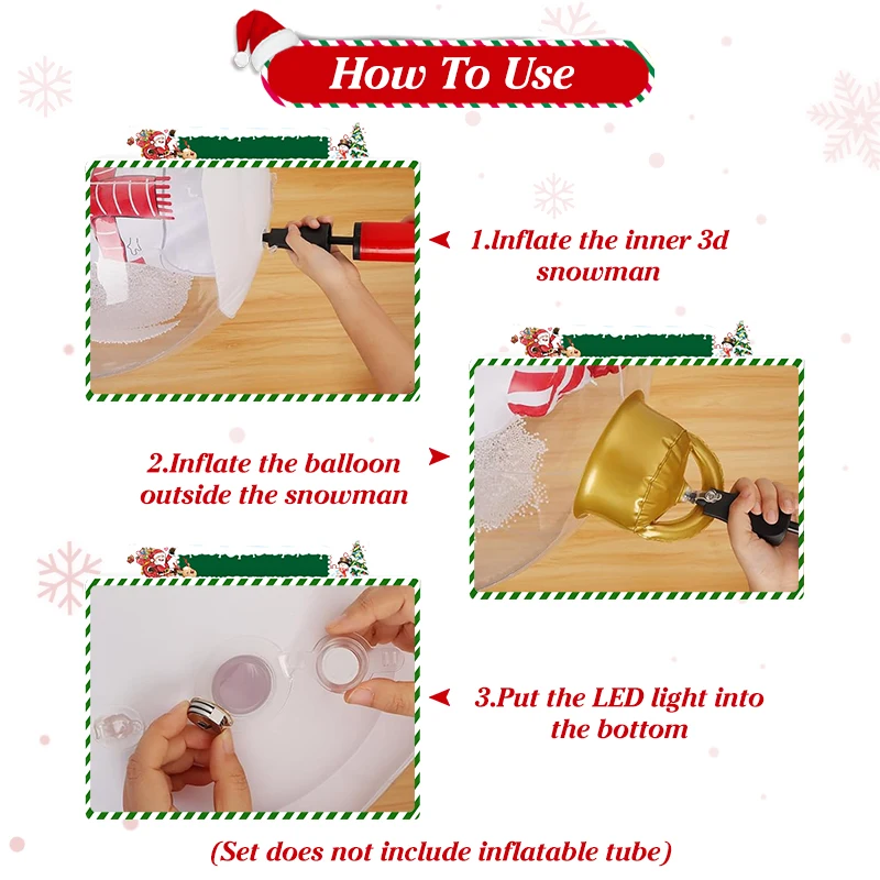 PVC Inflatable Christmas Ball with Remote Control 55CM Giant LED Luminous Christmas Decorated Ball Outdoor Party Yard Ornaments - Image 3