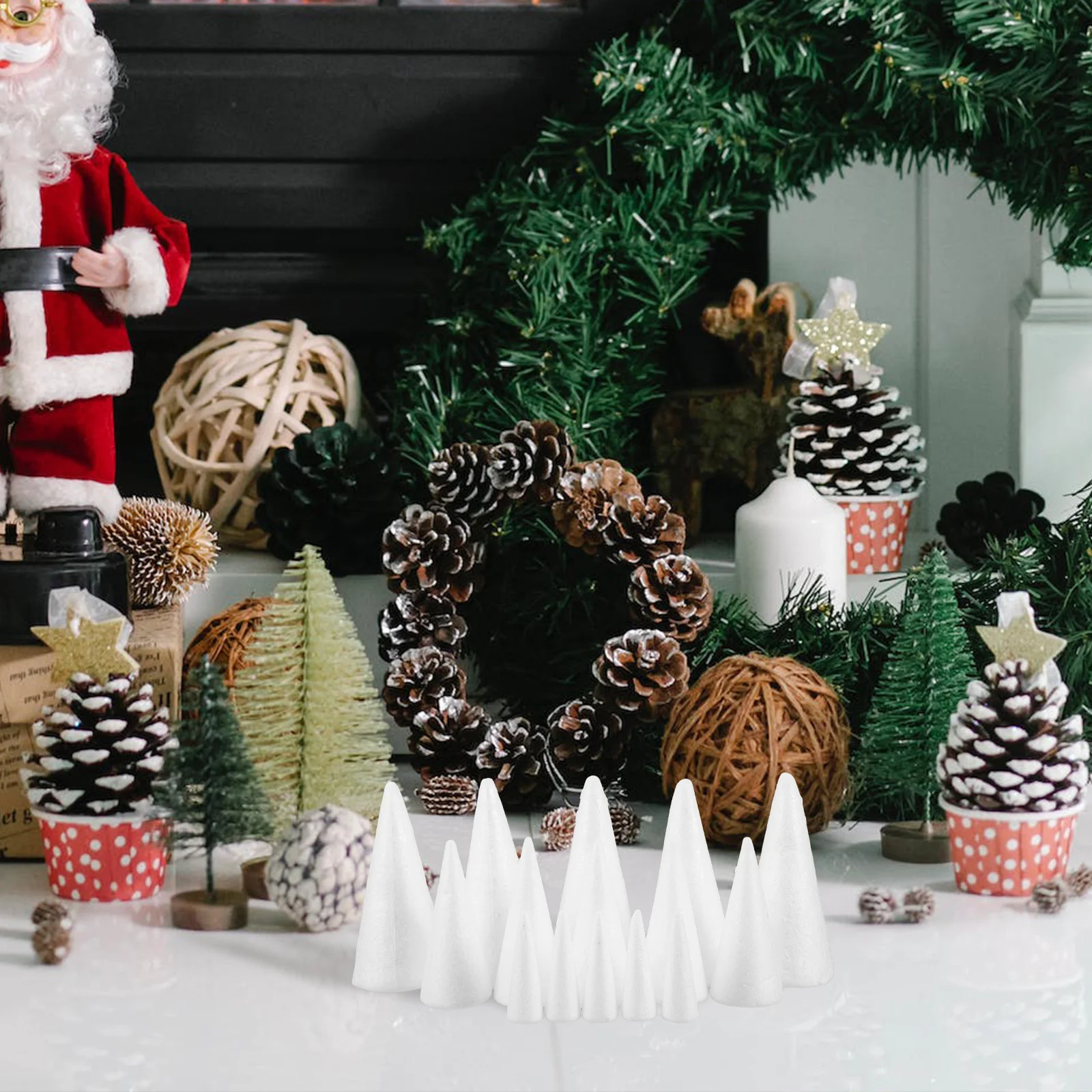15 Pcs Christmas Tree Foam Cones for DIY Outdoor Decor - Image 2