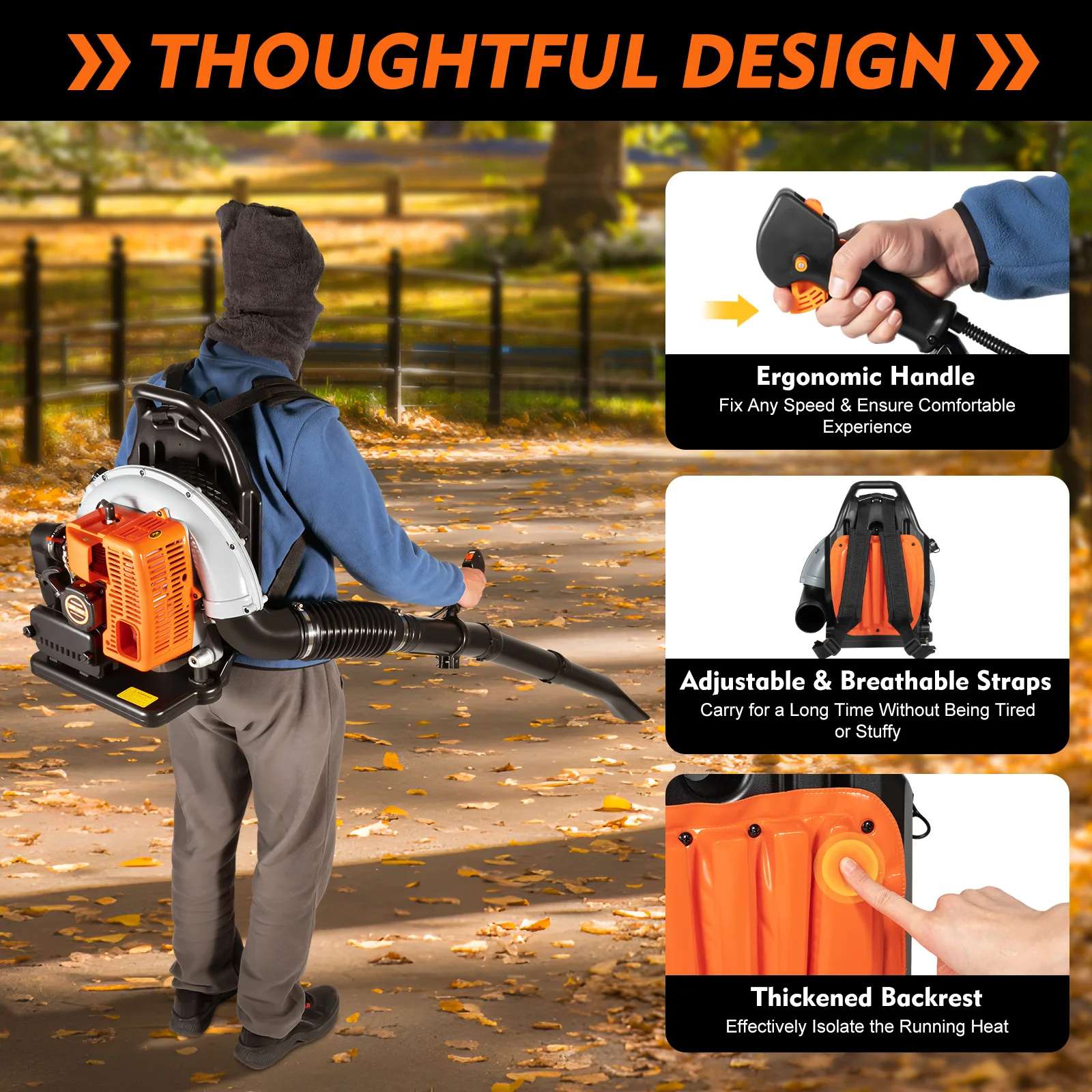 Backpack Leaf Blower 63CC 2 Stroke Gas Powered Leaf Blowers - Image 11