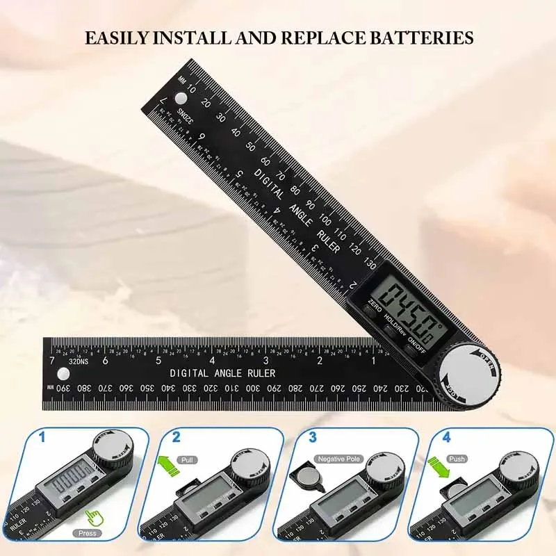 1 PC 2 in 1 Digital Angle Detector Scale Suitable for Woodworking Measurement Tools - Image 3