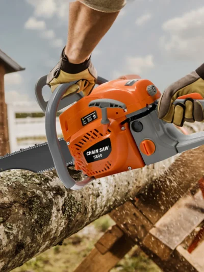 58CC Chainsaw, 20 Inch Handheld Cordless Gasoline Chainsaw with Tool Bag Adjust the chain tightness Garden Tools w/2.4KW Power