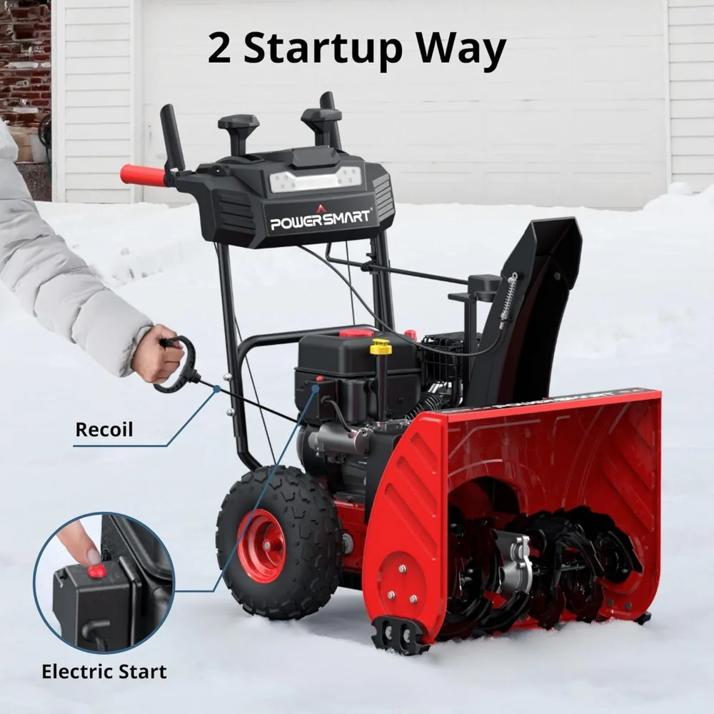 24-Inch Self-Propelled Gas Snow Blower, Powered by B&S 208cc Engine, Electric Start, 13-Inch Snow Tires, Handle Warmer,Two-Stage - Image 5