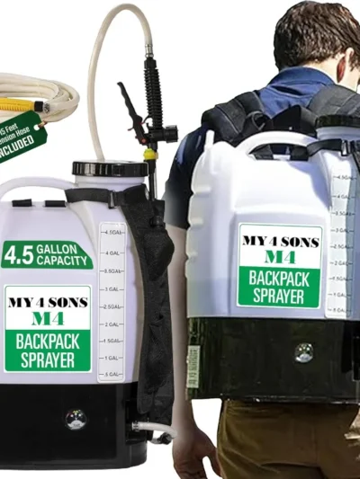 MY4SONS 4-Gallon Battery Powered Backpack Sprayer