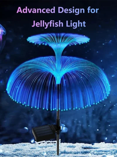 Solar Garden Lights Outdoor Waterproof Fiber Optic Jellyfish Lawn Lights Outdoor Patio Villa Yard Decor