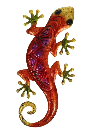 Large Outdoor Ornaments Gecko Wall Decoration Metal Garden Yard Gecko Figure Toy Nature Inspired Home Decoration