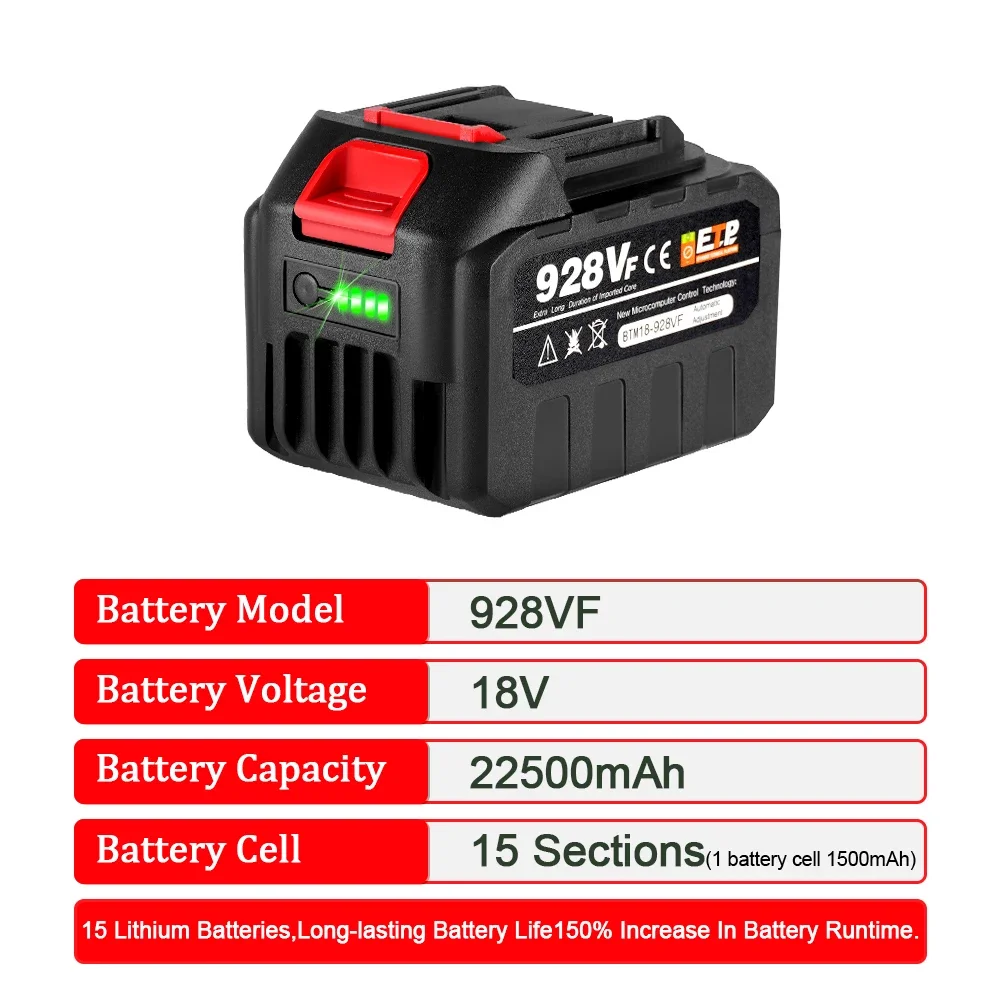 Rechargeable Makita Battery for Electric Chainsaw, 928VF & 388VF Lithium Battery - Image 4