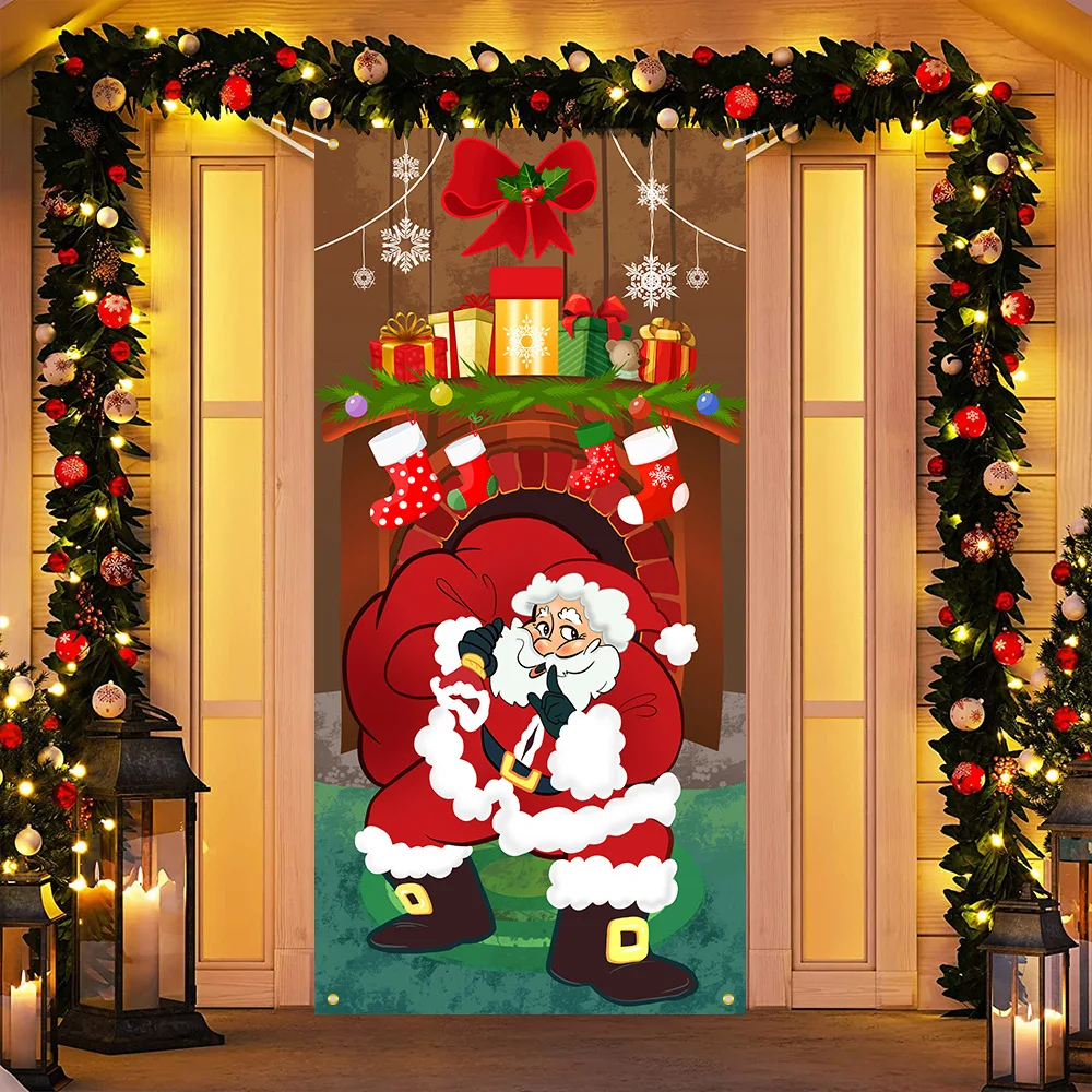 Christmas Door Cover Decorative Hanging Cloth Holiday Party Atmosphere - Image 2