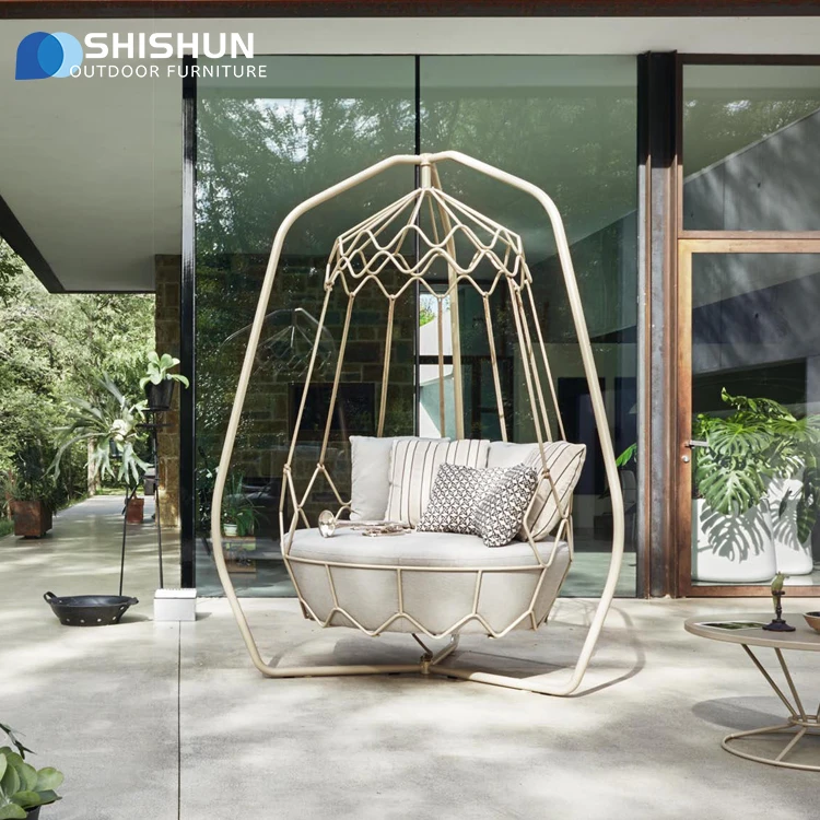 Outdoor garden patio hanging ceiling rocking chair egg chair furniture - Image 4