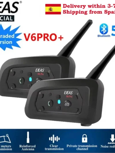 EJEAS Only Official Oversea Store V6PRO+ Motorcycle Intercom Helmet Bluetooth5.1