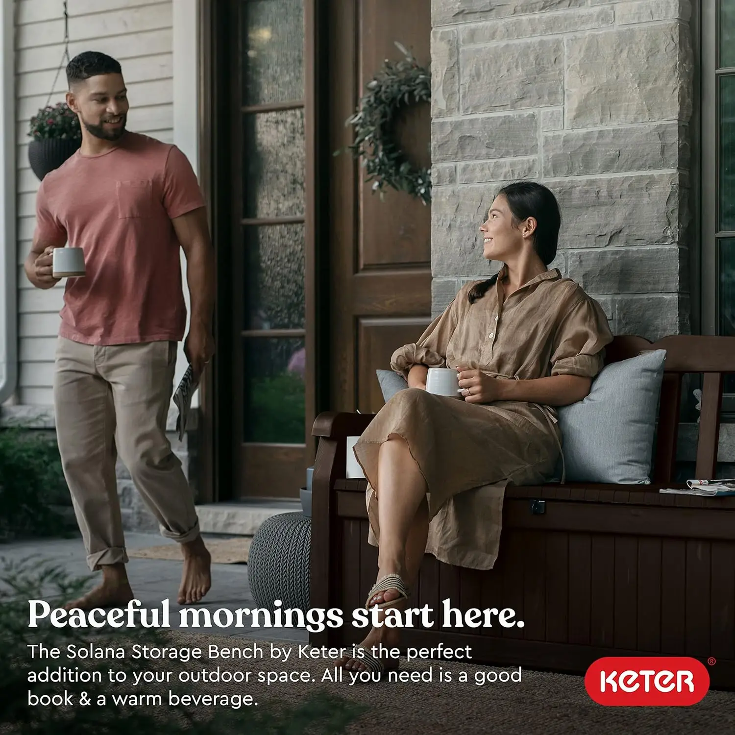 Solana 70 Gallon Storage Bench Deck Box for Patio Furniture, Front Porch Decor and Outdoor Seating – Perfect to Store Gard - Image 5