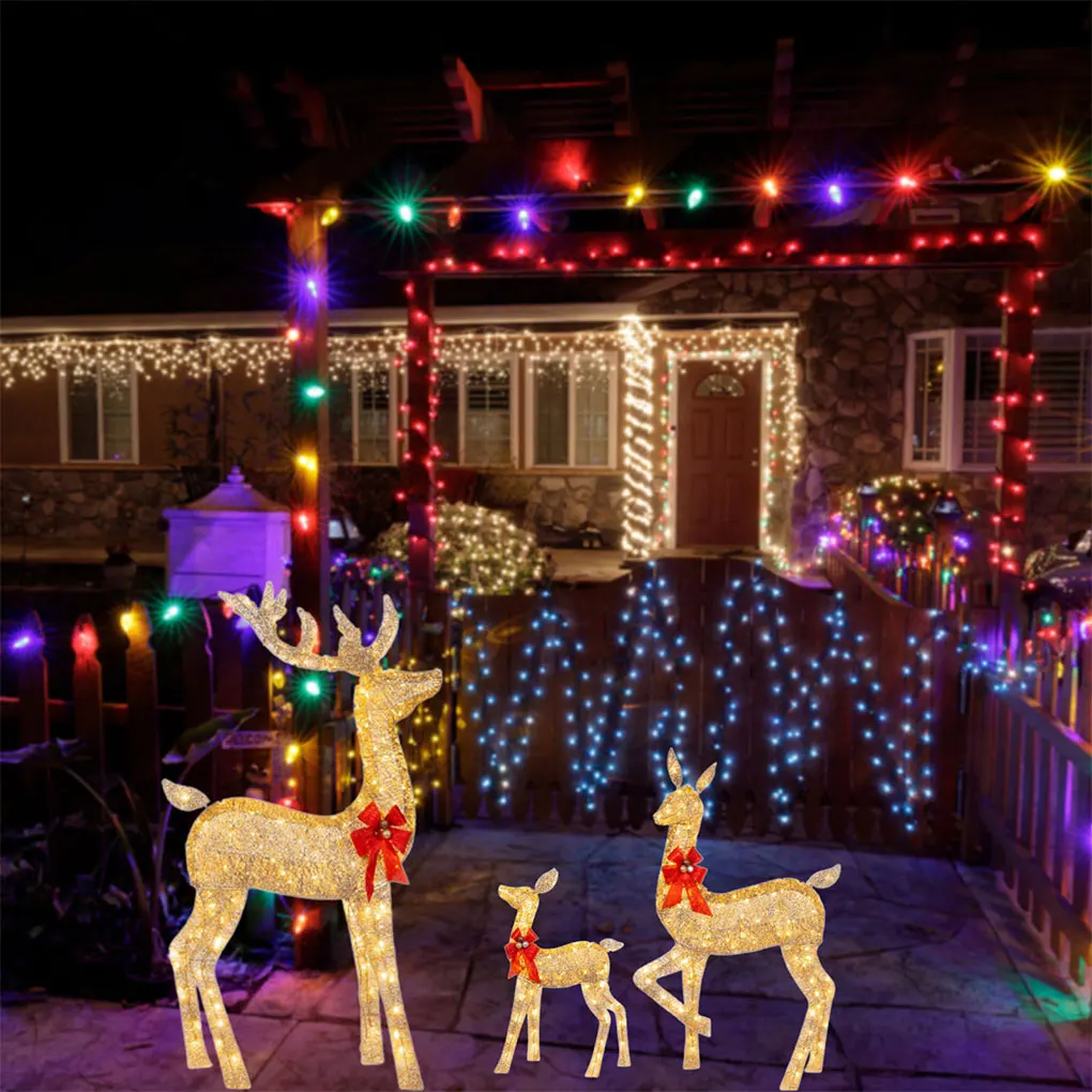 Lighted Christmas Deer Sleigh Outdoor Yard Decoration - Image 3