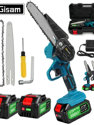 6 Inch Electric Chainsaw, Cordless Rechargeable Woodworking Garden Mini Pruning Chain Saw for Makita 18V Battery