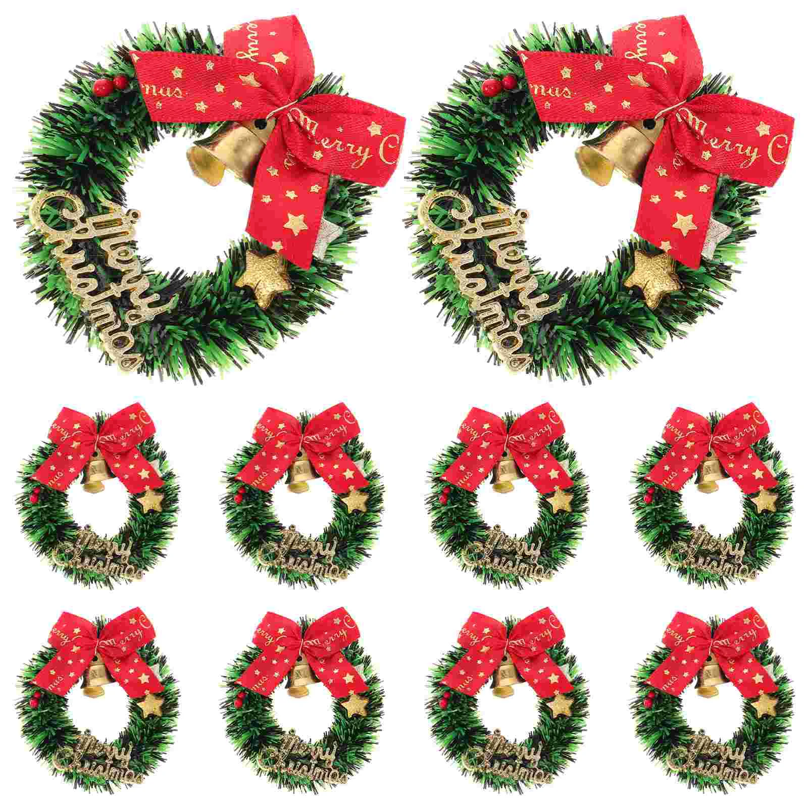 Christmas Wreath Hanging Mini House Small Miniature Garland Pendants Decorative Outdoor - Image 6