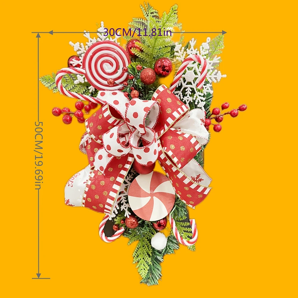 Christmas Candy Upside Down Tree Garland Decoration Simulation Plant Wreath In Front Of The Garden Indoor And Outdoor Decoration - Image 6
