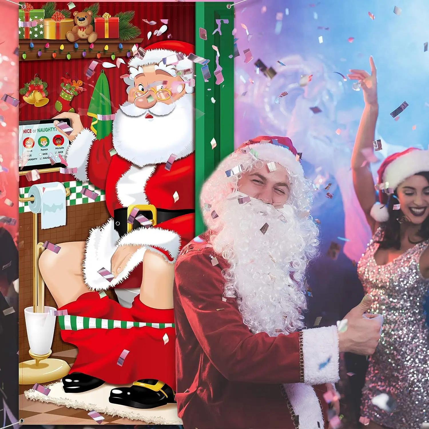 Christmas Door Cover Decorative Hanging Cloth Holiday Party Atmosphere - Image 3