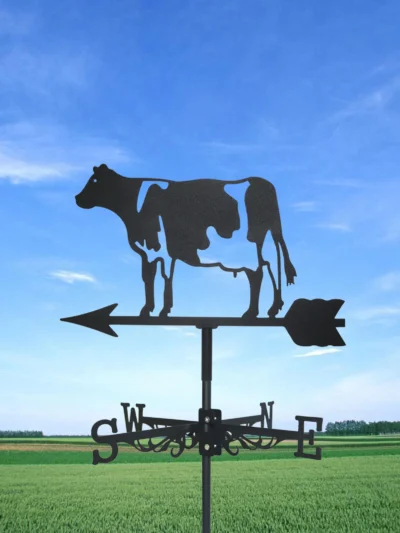 Cow Weathervane Silhouette Art Black Metal Farm Wind Vanes Outdoors Decorations Garden For Roof Yard Building