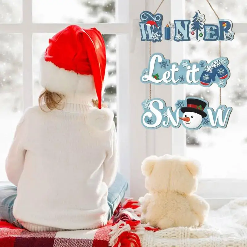 Wooden Snowman Snowflake Winter Sign Christmas Decoration - Image 3
