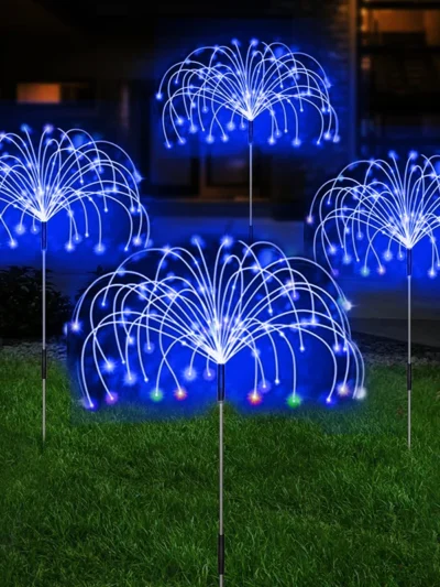 Blue Solar LED Firework Pathway Lights