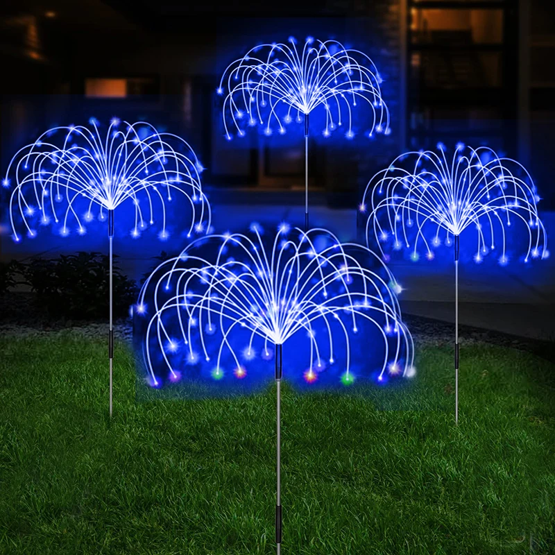 Blue Solar LED Firework Pathway Lights