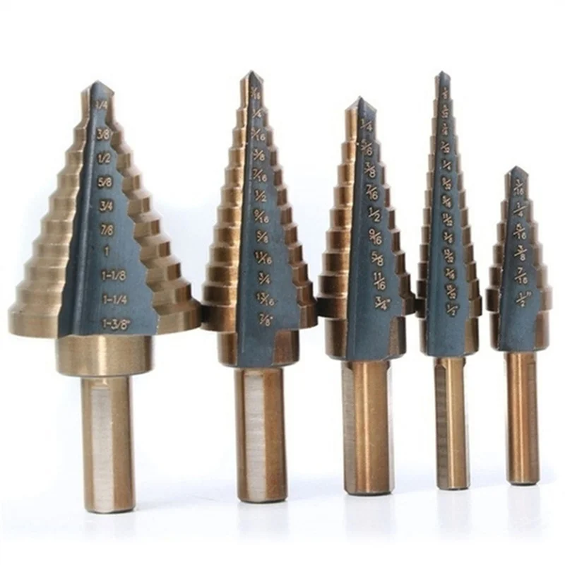 5pcs Step Drill Bit Set Carbide Drill Perforator Hole Cutter Tool - Image 18
