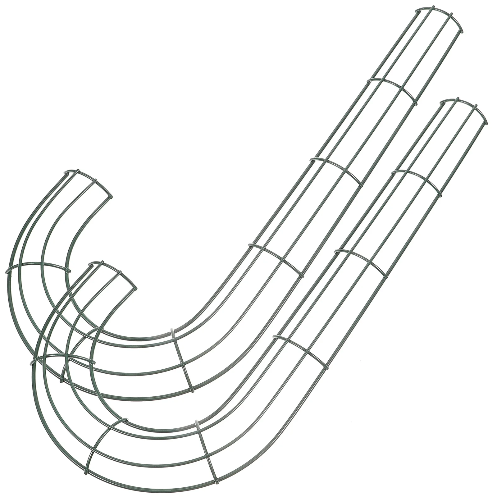 2 Pcs Christmas Wreath Decoration DIY Form Metal Frames Outdoor Iron Accessory Candy Cane Leaves Garland - Image 2