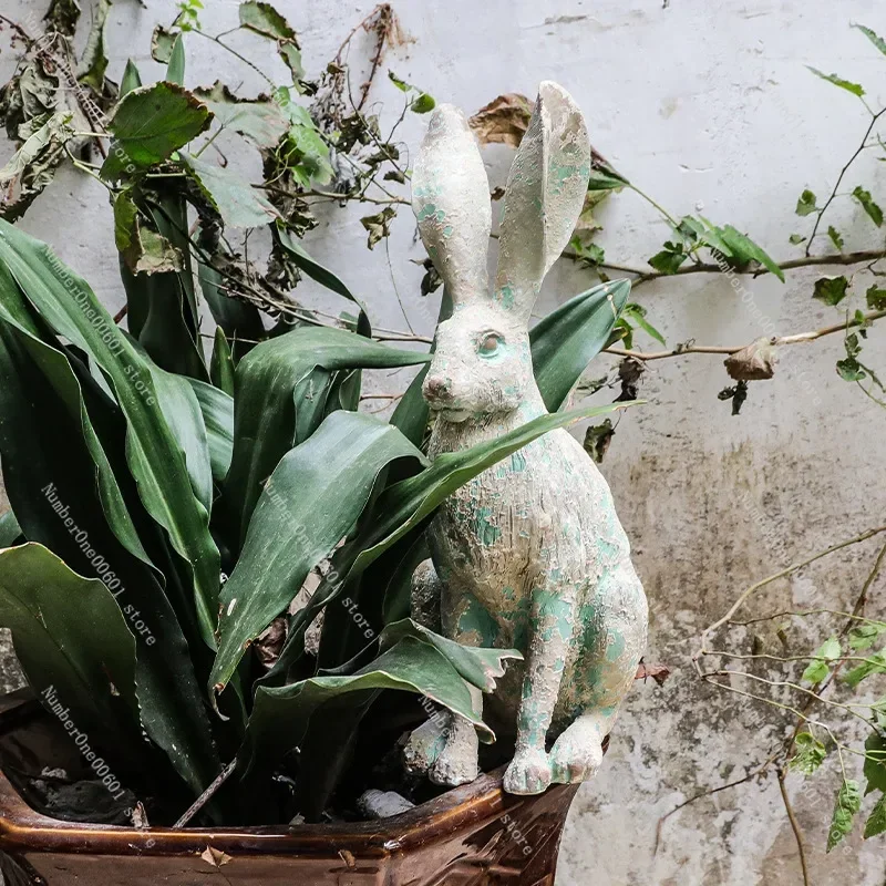 Nordic Easter Decorations for Home Rabbit Crafts Garden Home Decor Artificial Animals Sculpture Bunny Rabbit Ornaments Garden - Image 6