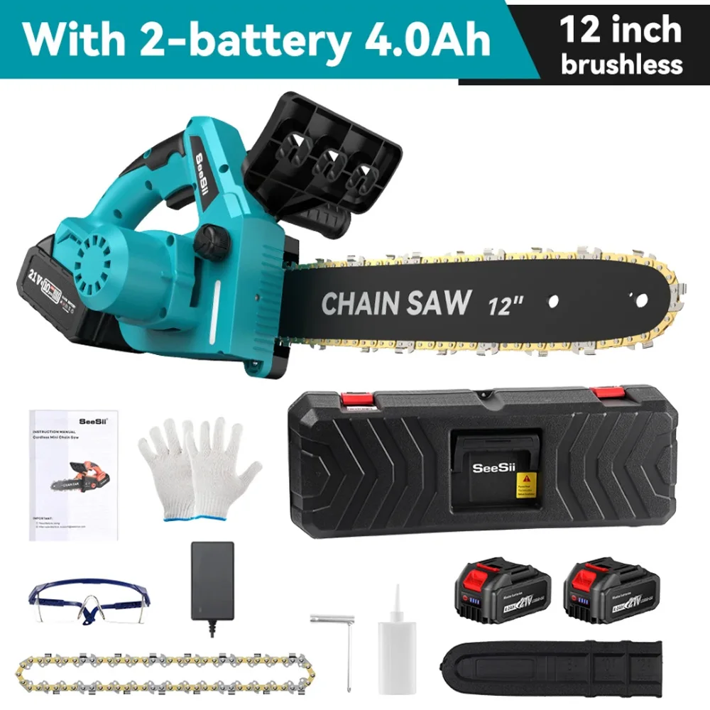 12 Inch Brushless Chainsaw Cordless Electric, Wood Cutting Garden Pruning Saw Power Tools For Makita 18v Battery - Image 9