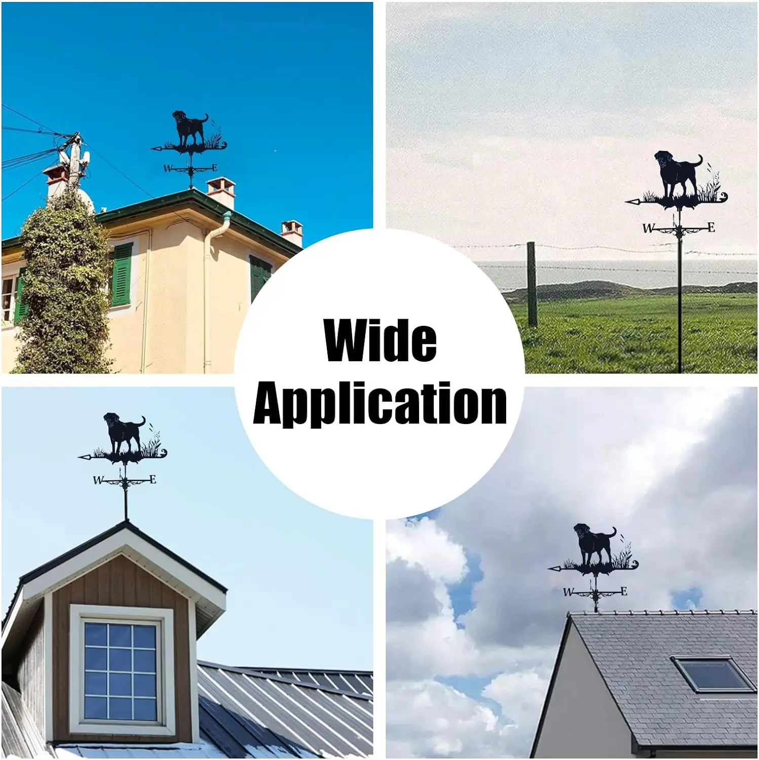 Silhouette Ornaments Wrought Iron Weathervane, Roof Patio Garden Plugin Decoration, Fishing Signs, Motorcycle Riding, Home Decor - Image 5