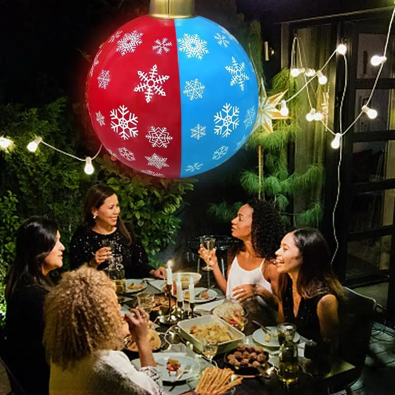 60cm Large PVC Christmas Balls Outdoor Lighted Inflatable Ornaments - Image 5