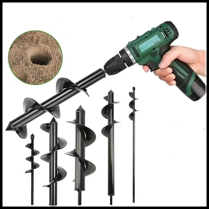 Garden Auger Spiral Drill Bit Flower Planter Bulb Shaft Auger Yard Gardening Earth Drill Planting Hole Digger Tool - Image 3