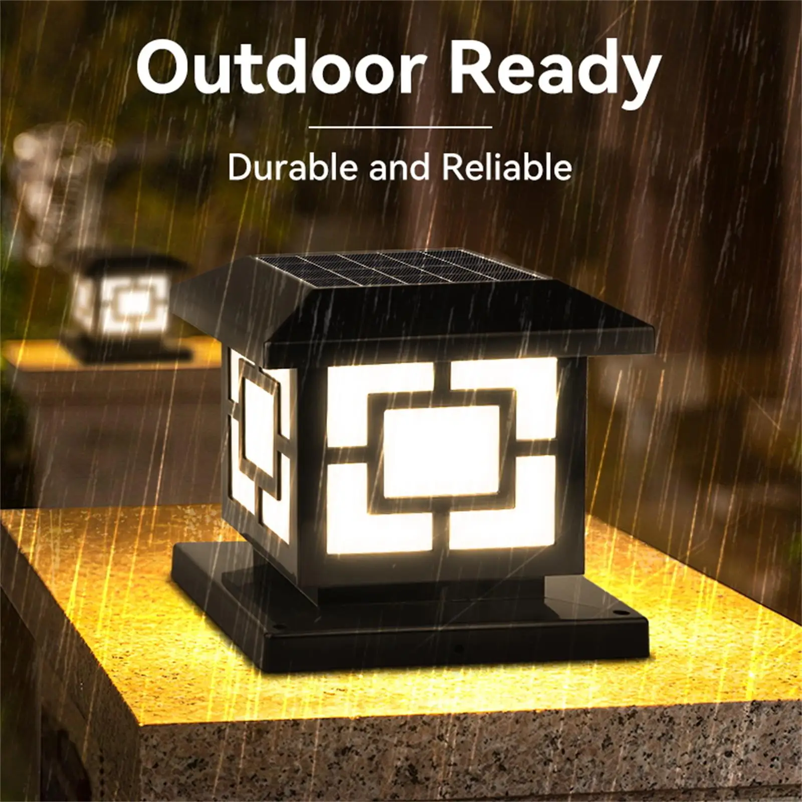 Timed LED Solar Outdoor Pillar Light Waterproof Thick Solar Lights Garden Pathway Parking Yard Outdoor Decor Lamp RC Solar Light - Image 5