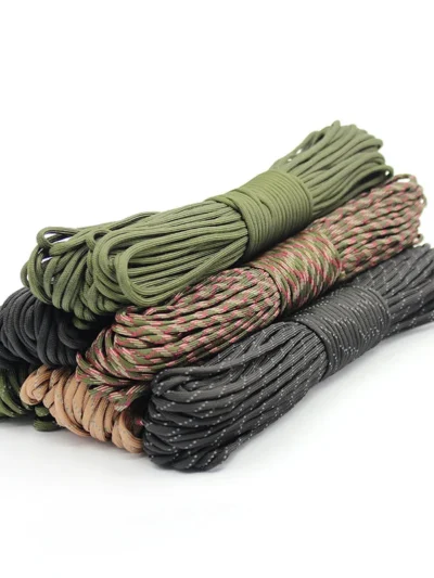 7 Cores 550 Paracord Cord 5 15 30 M Dia.4mm For Outdoor Camping Survival Lanyard Parachute Rope Hiking Tent Accessories